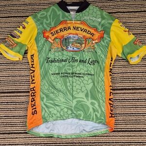 SIERRA NEVADA Vomax Jerseys Green Yellow Polyester Mens Cycling Jersey‎ Sz 4 L